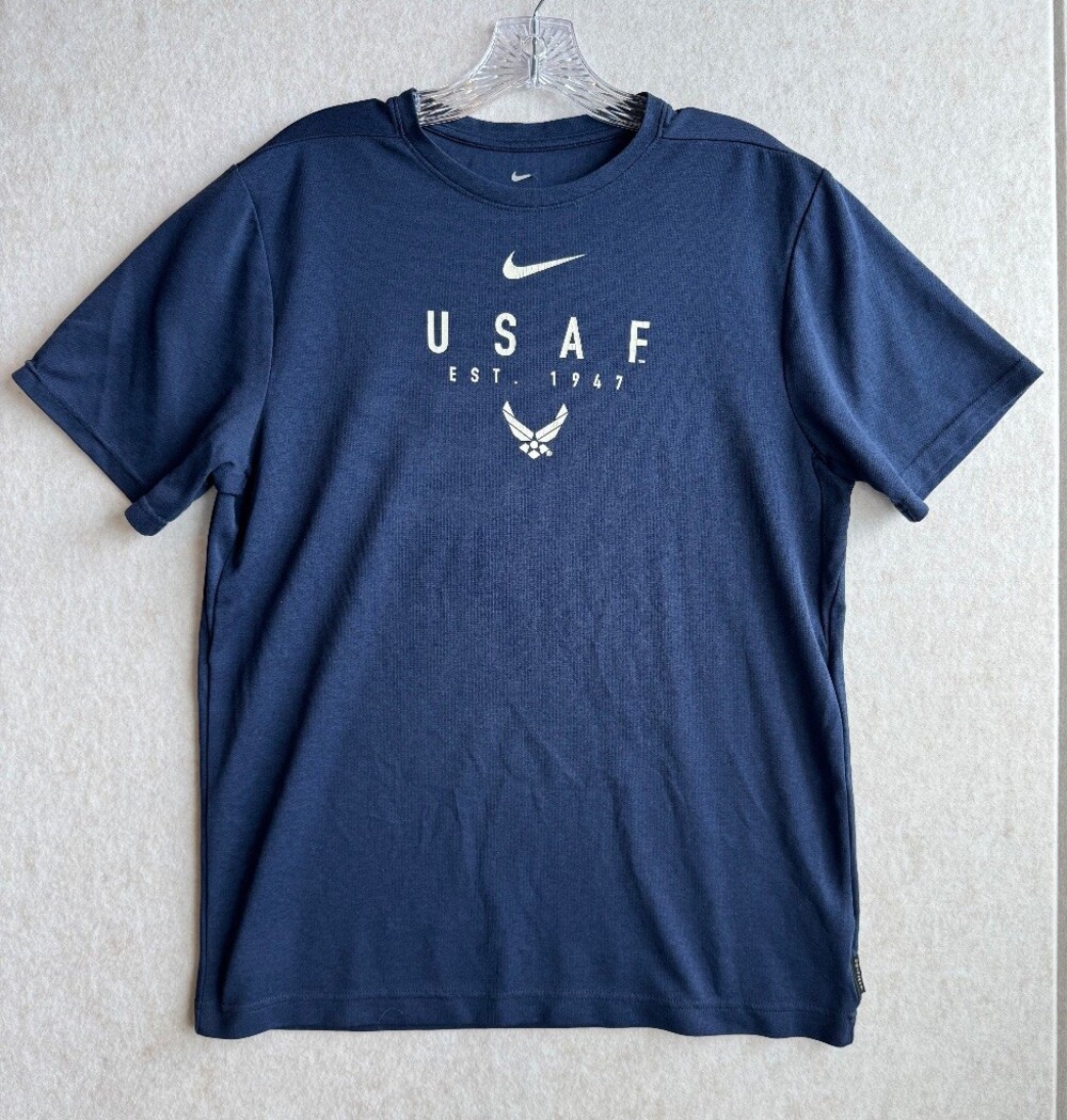 Nike USAF Air Force Dri-FIT On Field Shirt Mens M Navy Military Est 1947